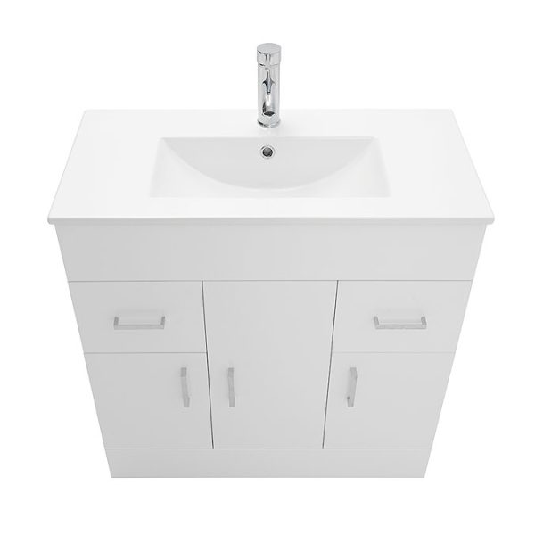 AquaSure Toreno PVC Vanity Unit   800mm Modern Gloss White   100% Waterproof - Image 5