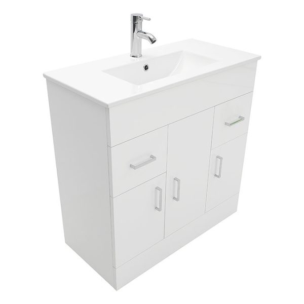 AquaSure Toreno PVC Vanity Unit   800mm Modern Gloss White   100% Waterproof - Image 6