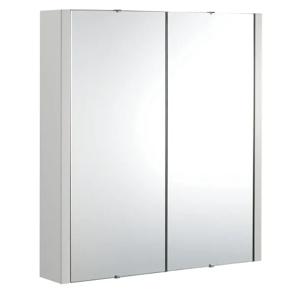 Toreno Light Grey 600mm 2 Door Mirror Cabinet
