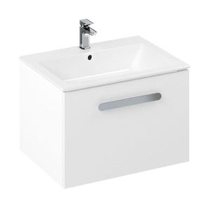 Britton MyHome 600mm Wall Hung Single Drawer Vanity Unit   White