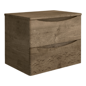Monza Wall Hung Countertop Vanity Unit (600mm Wide   Chestnut)