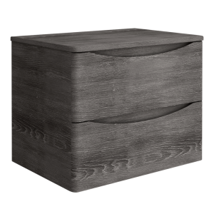 Monza Wall Hung Countertop Vanity Unit (600mm Wide   Graphite Oak)