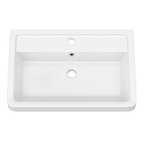 Monza Matt Grey 600mm Wide Wall Mounted Vanity Unit - Image 3