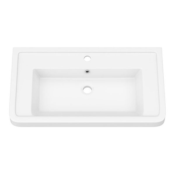 Monza Gloss White 750mm Wide Wall Mounted Vanity Unit - Image 3