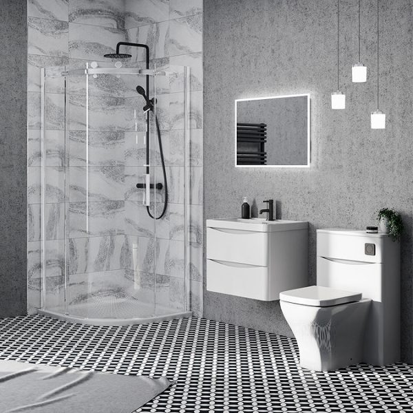 Monza Gloss White 750mm Wide Wall Mounted Vanity Unit - Image 5