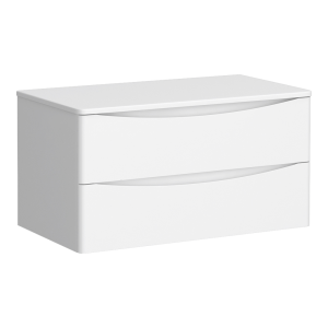 Monza Wall Hung Countertop Vanity Unit (900mm Wide   Gloss White)