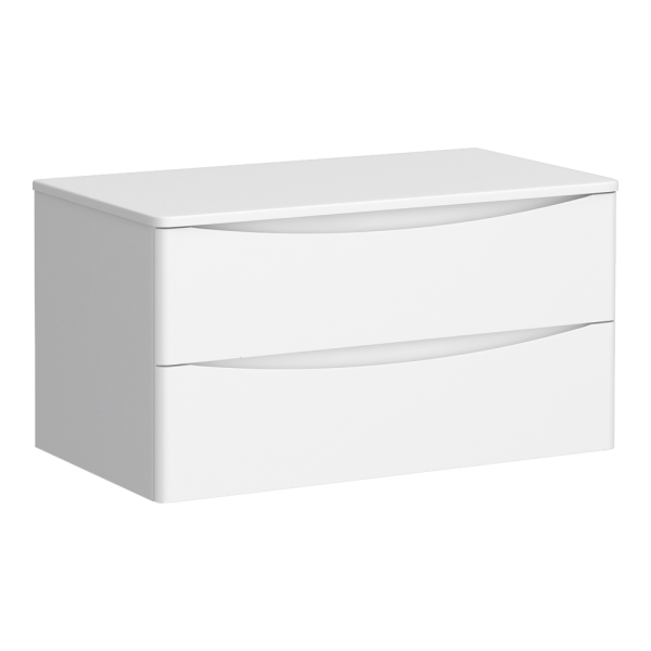 Monza Wall Hung Countertop Vanity Unit (900mm Wide   Gloss White)