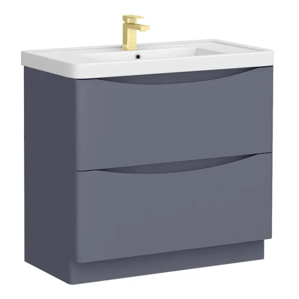 Monza Matt Grey 900mm Wide Floor Standing Vanity Unit