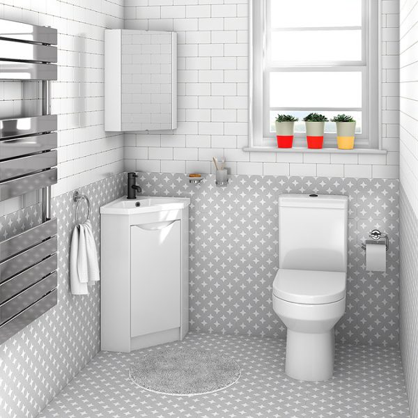 Monza Corner Floor Standing Vanity Unit - Image 5