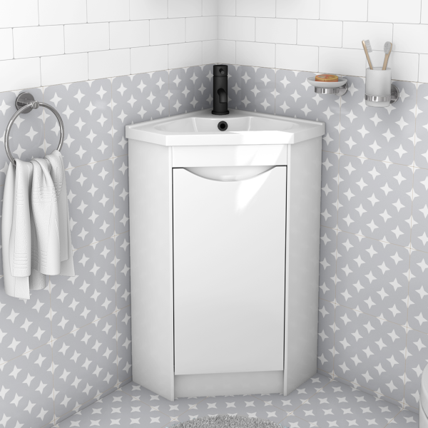 Monza Corner Floor Standing Vanity Unit