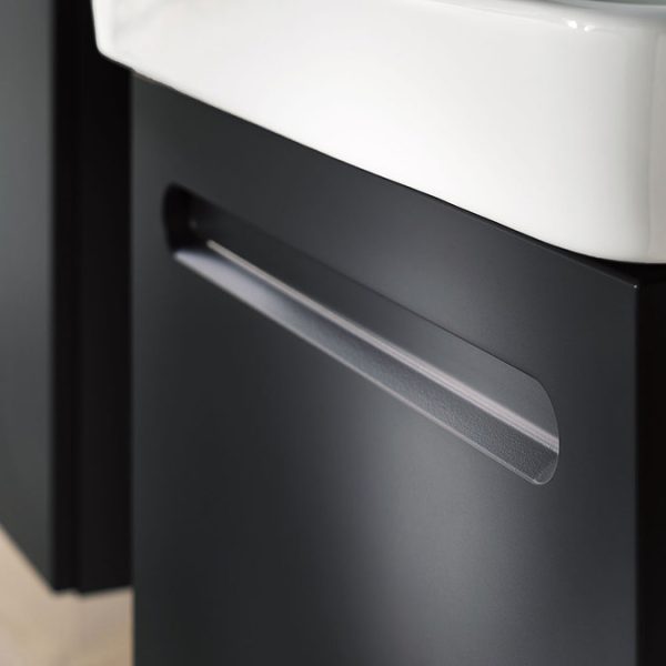 Duravit No.1 450mm Graphite Matt Wall Mounted Vanity Unit with Basin - Image 4