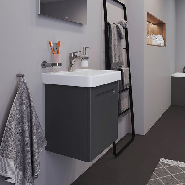 Duravit No.1 450mm Graphite Matt Wall Mounted Vanity Unit with Basin - Image 6