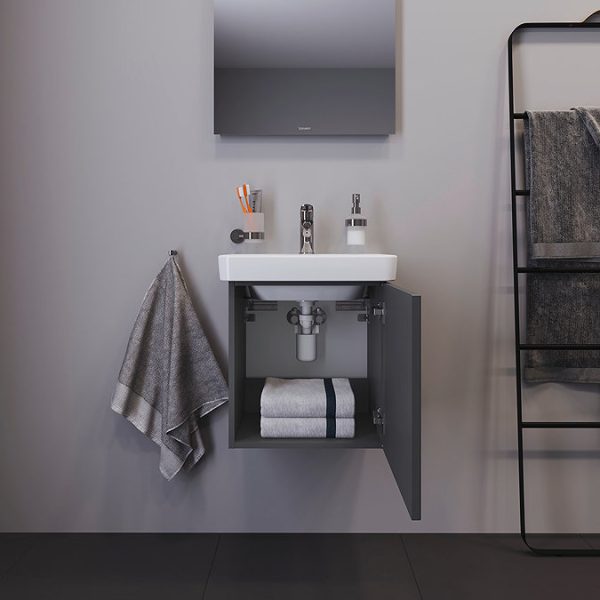 Duravit No.1 450mm Graphite Matt Wall Mounted Vanity Unit with Basin - Image 2