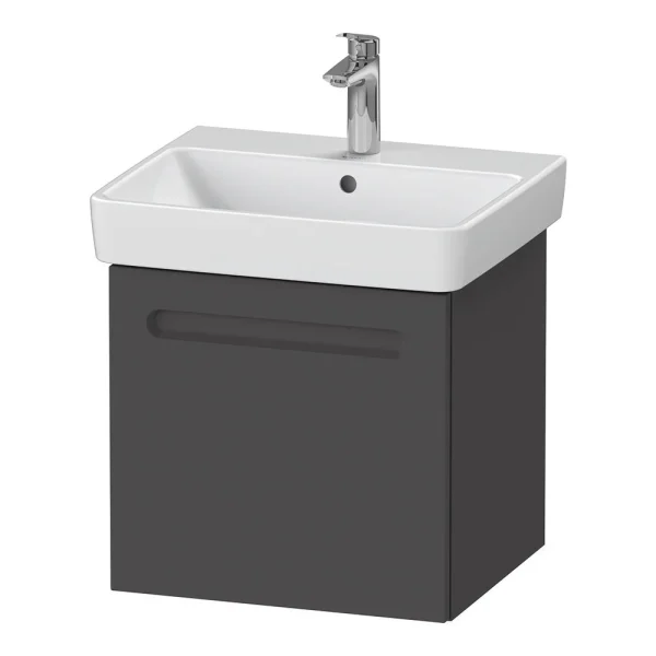 Duravit No.1 550mm Graphite Matt 1 Drawer Wall Mounted Vanity Unit with Basin