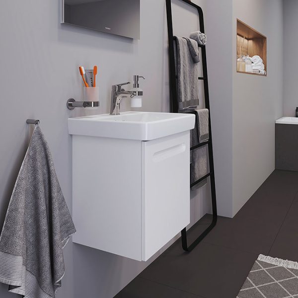 Duravit No.1 450mm White Matt Wall Mounted Vanity Unit with Basin - Image 7