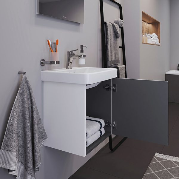 Duravit No.1 450mm White Matt Wall Mounted Vanity Unit with Basin - Image 2
