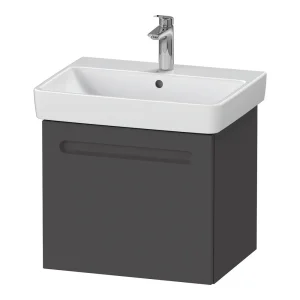 Duravit No.1 600mm Graphite Matt 1 Drawer Wall Mounted Vanity Unit with Basin