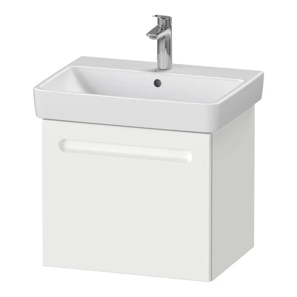Duravit No.1 600mm White Matt 1 Drawer Wall Mounted Vanity Unit with Basin (Trap Cut Out)