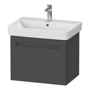 Duravit No.1 650mm Graphite Matt 1 Drawer Wall Mounted Vanity Unit with Basin
