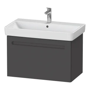 Duravit No.1 800mm Graphite Matt 1 Drawer Wall Mounted Vanity Unit with Basin