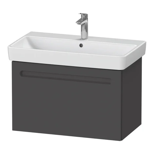 Duravit No.1 800mm Graphite Matt 1 Drawer Wall Mounted Vanity Unit with Basin