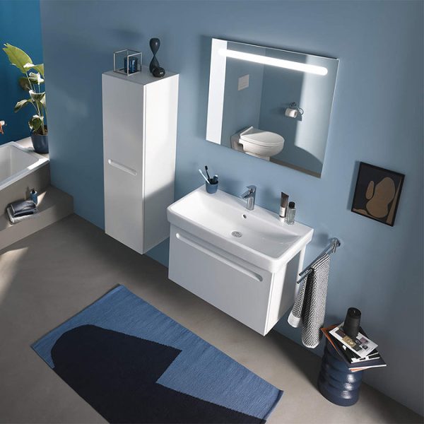 Duravit No.1 800mm White Matt 1 Drawer Wall Mounted Vanity Unit with Basin (Trap Cut Out) - Image 3