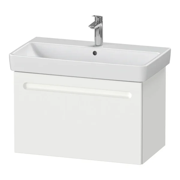 Duravit No.1 800mm White Matt 1 Drawer Wall Mounted Vanity Unit with Basin (Trap Cut Out)