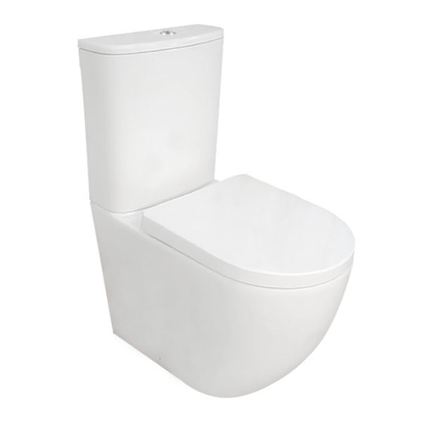 Nova Round BTW Rimless Close Coupled Toilet with Soft Close Seat - Image 2