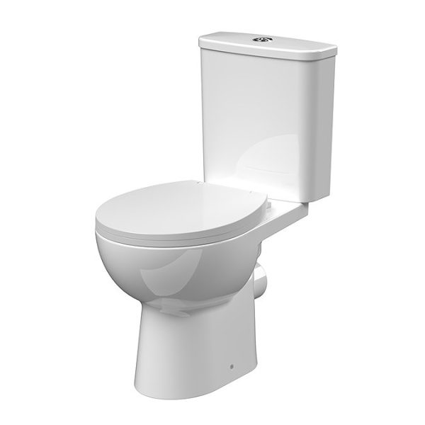 Roxbury Rimless Toilet Pan with Push Button Cistern and Soft Close Seat - Image 2