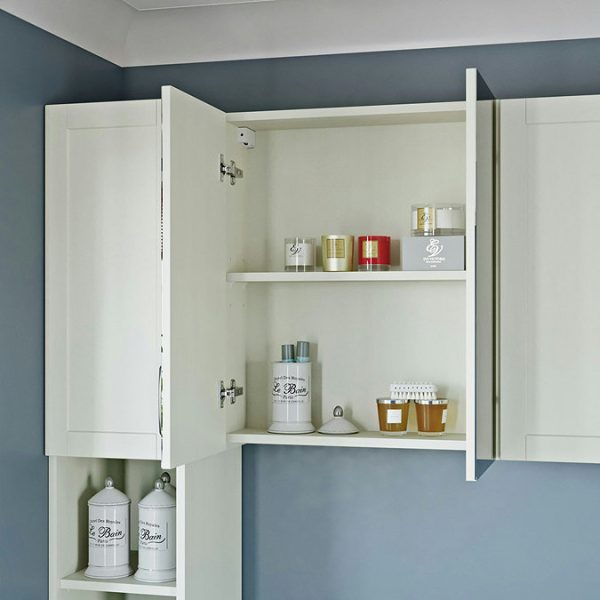 Reeves Newbury 720 x 600mm White Mirror Cabinet - Image 4