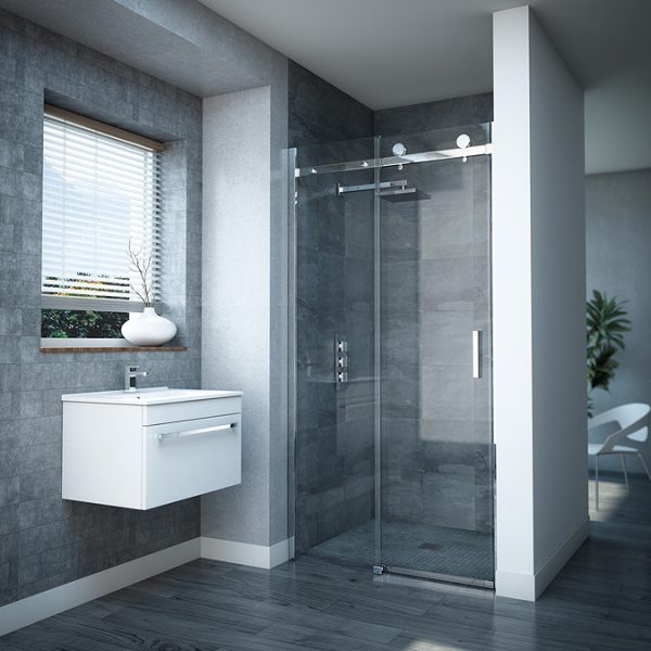 Nova 600mm Wall Hung Vanity Sink With Cabinet   Modern High Gloss White - Image 4