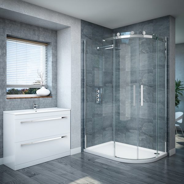 Nova 1000mm Vanity Sink With Cabinet   Modern High Gloss White - Image 2