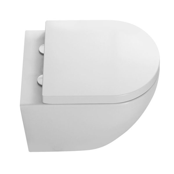 Nova Rimless Round Back To Wall Pan with Soft Close Seat - Image 5
