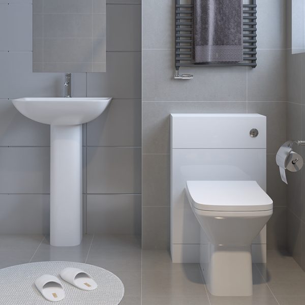 Nova Square Rimless Back to Wall Toilet Pan + Soft Close Seat - Image 3