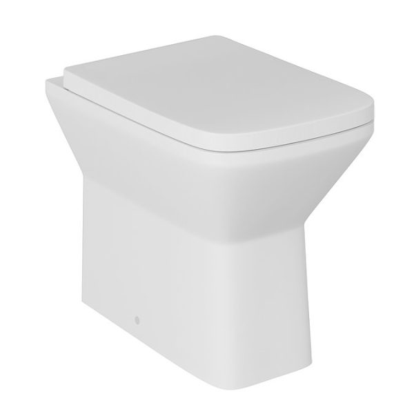 Nova Square Rimless Back to Wall Toilet Pan + Soft Close Seat - Image 2