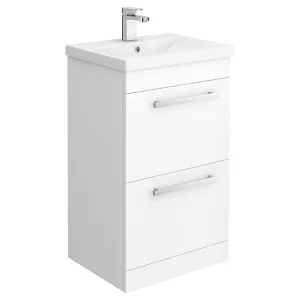 Nova 500mm Mid Edge Basin High Gloss White Vanity Unit