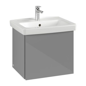 Villeroy and Boch Newo Satin Grey 550mm Wall Hung 1 Drawer Vanity Unit