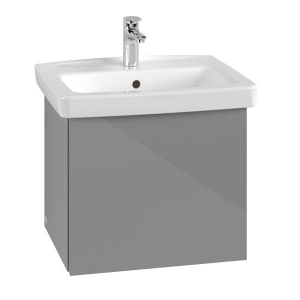 Villeroy and Boch Newo Satin Grey 550mm Wall Hung 1 Drawer Vanity Unit - Image 3
