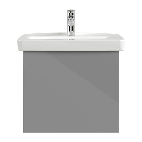Villeroy and Boch Newo Satin Grey 550mm Wall Hung 1 Drawer Vanity Unit - Image 4