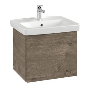 Villeroy and Boch Newo Nebraska Oak 550mm Wall Hung 1 Drawer Vanity Unit