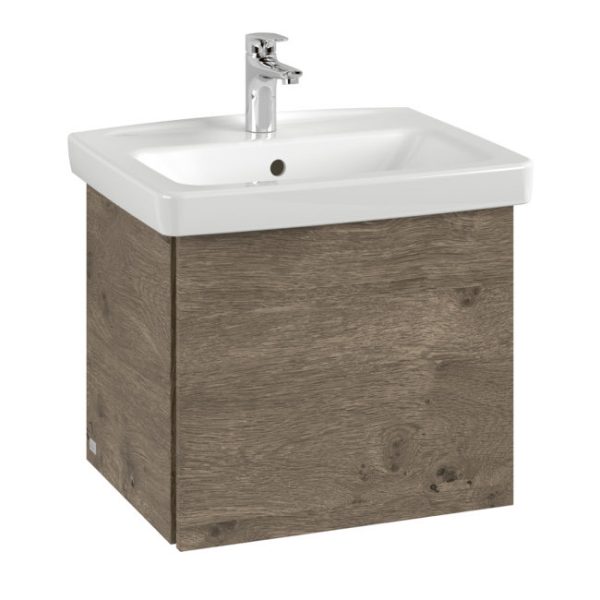 Villeroy and Boch Newo Nebraska Oak 550mm Wall Hung 1 Drawer Vanity Unit