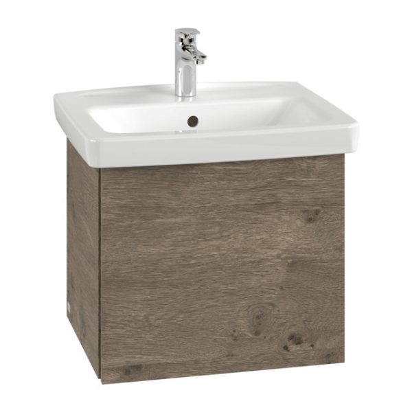 Villeroy and Boch Newo Nebraska Oak 550mm Wall Hung 1 Drawer Vanity Unit - Image 3