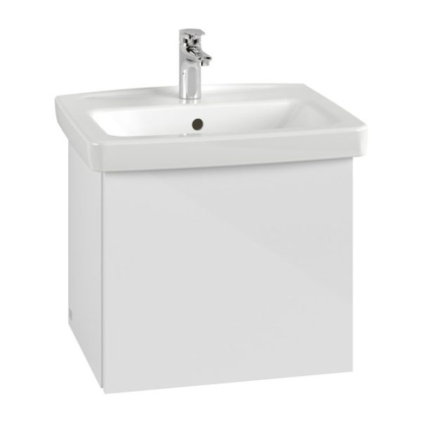 Villeroy and Boch Newo Satin White 550mm Wall Hung 1 Drawer Vanity Unit - Image 3