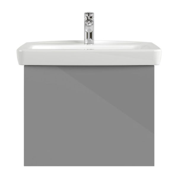 Villeroy and Boch Newo Satin Grey 600mm Wall Hung 1 Drawer Vanity Unit - Image 4