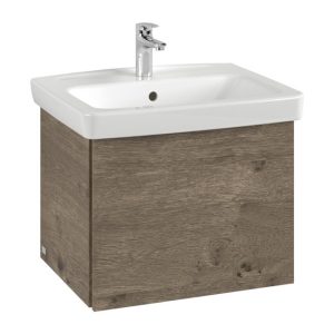 Villeroy and Boch Newo Nebraska Oak 600mm Wall Hung 1 Drawer Vanity Unit