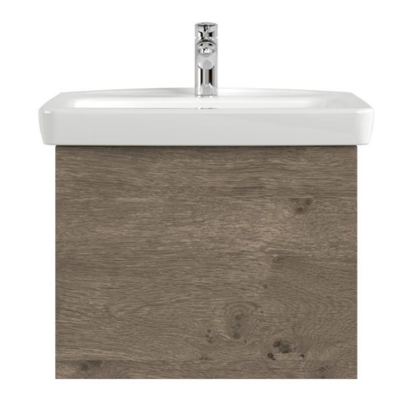 Villeroy and Boch Newo Nebraska Oak 600mm Wall Hung 1 Drawer Vanity Unit - Image 4