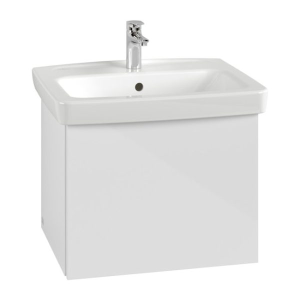 Villeroy and Boch Newo Satin White 600mm Wall Hung 1 Drawer Vanity Unit - Image 3