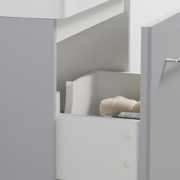 Odyssey Grey Wall Hung Vanity Unit   600mm Wide with Chrome Handle - Image 3