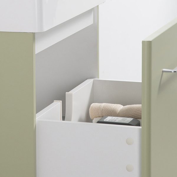 Odyssey Sage Wall Hung Vanity Unit   600mm Wide with Chrome Handle - Image 4