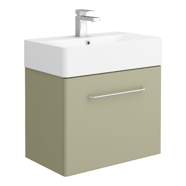 Odyssey Sage Wall Hung Vanity Unit   600mm Wide with Chrome Handle